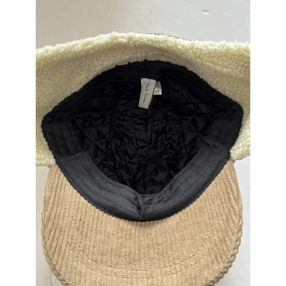 Paul Smith Men's Medium Light Brown Corduroy Winter Trapper Hat
